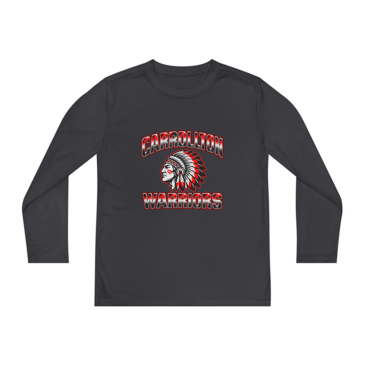 Youth Long Sleeve Tee - Carrollton Warriors Logo
