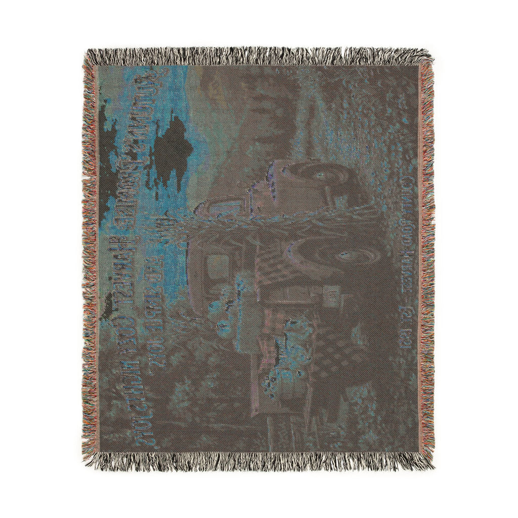 Vintage Truck Woven Blanket – Rustic Sunset Farmhouse Throw