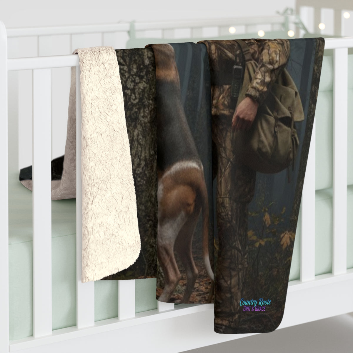 Hunter and Hound Sherpa Blanket — Camouflage Outdoorsman Throw