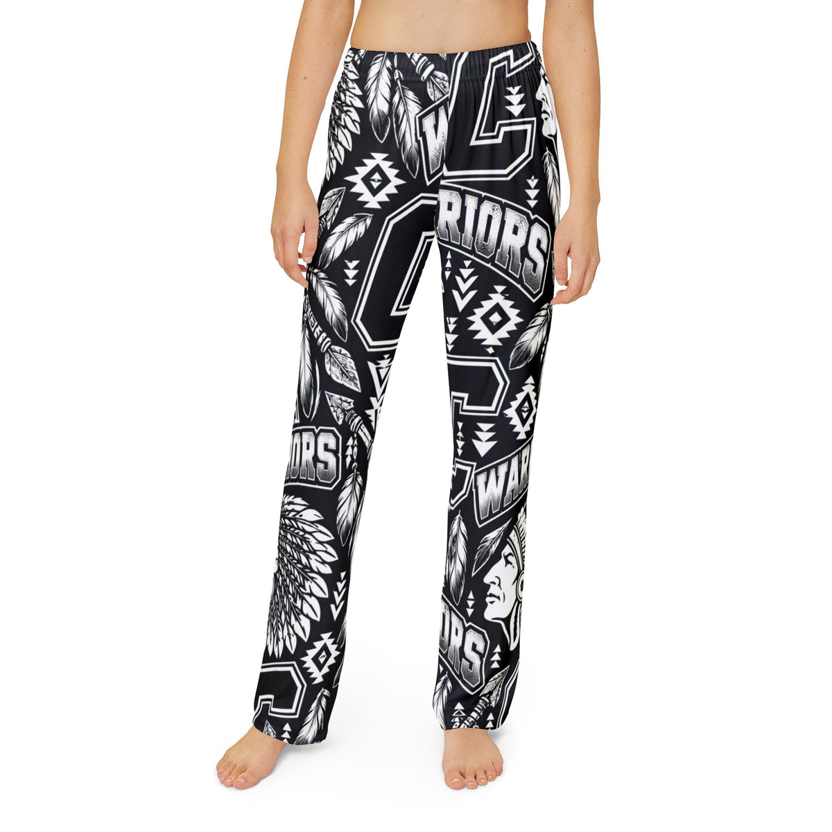 Kids Lounge Pants- Carrollton Warriors Black and White