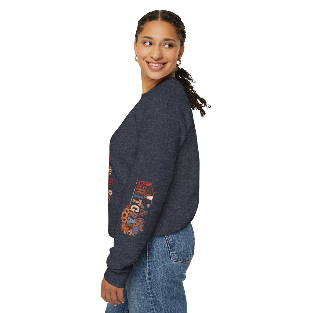 Country Roots Crewneck Sweatshirt — "Grit & Grace" Rustic Pumpkin Fall Design