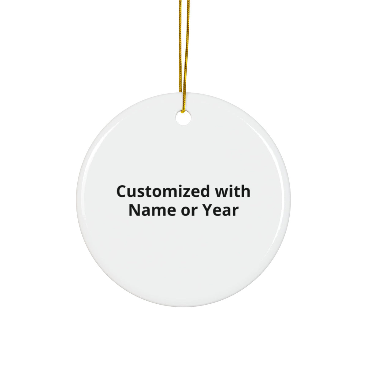 Round Ceramic Ornament — Snowy Cabin Winter Scene Holiday Decoration