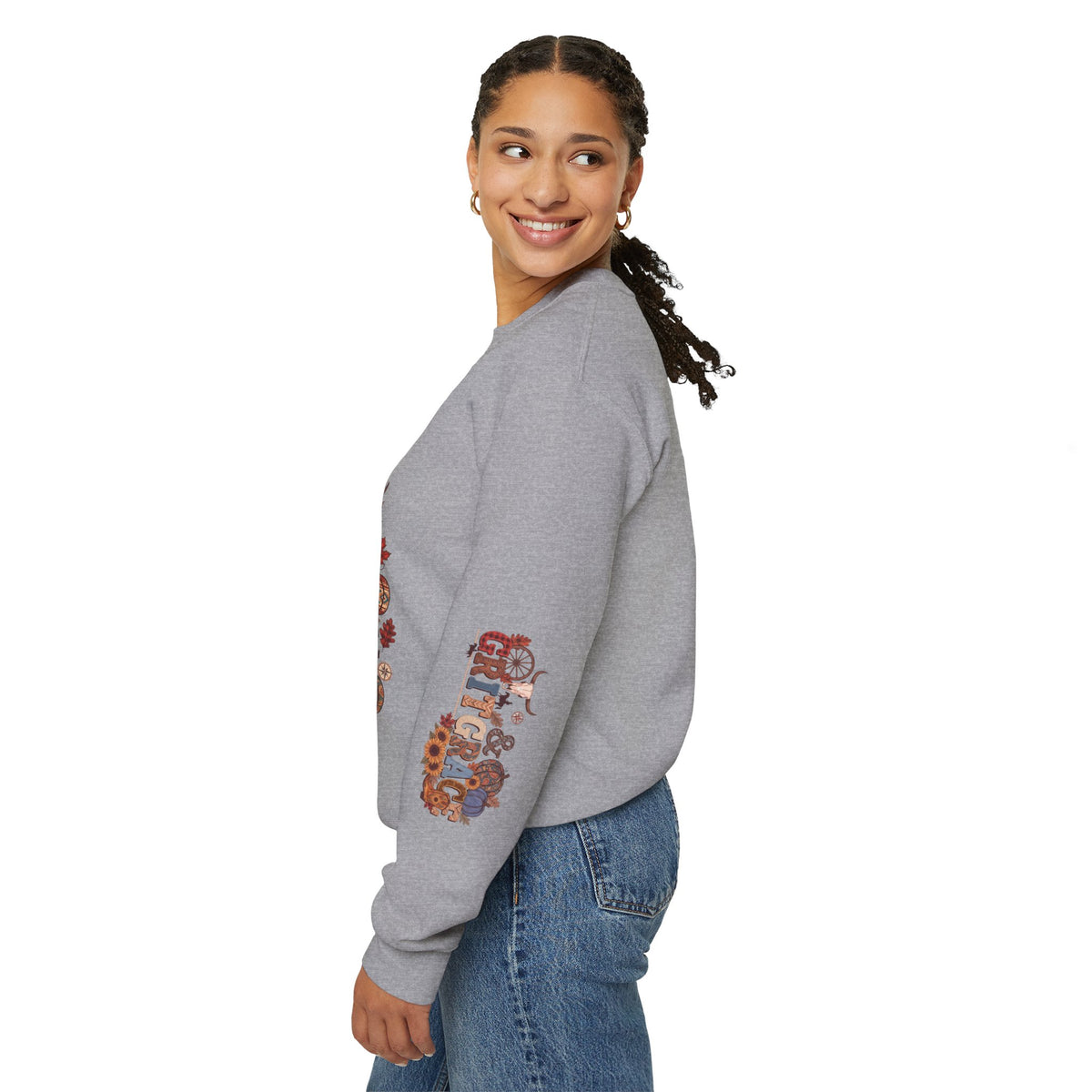 Country Roots Crewneck Sweatshirt — "Grit & Grace" Rustic Pumpkin Fall Design