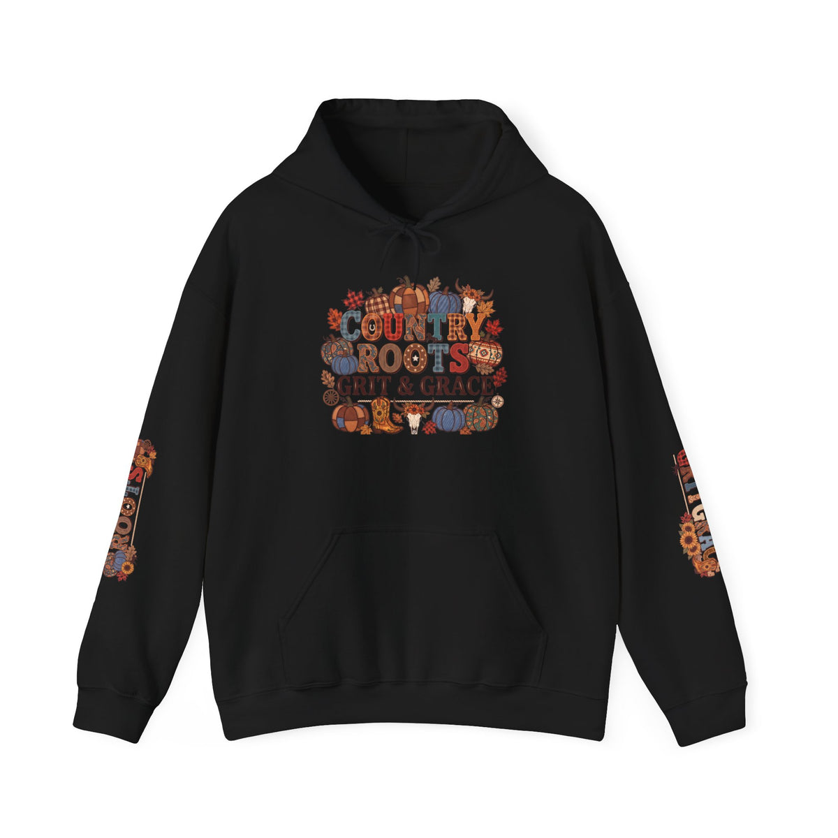 Country Roots Hoodie — "Grit & Grace" Floral Western Sweatshirt