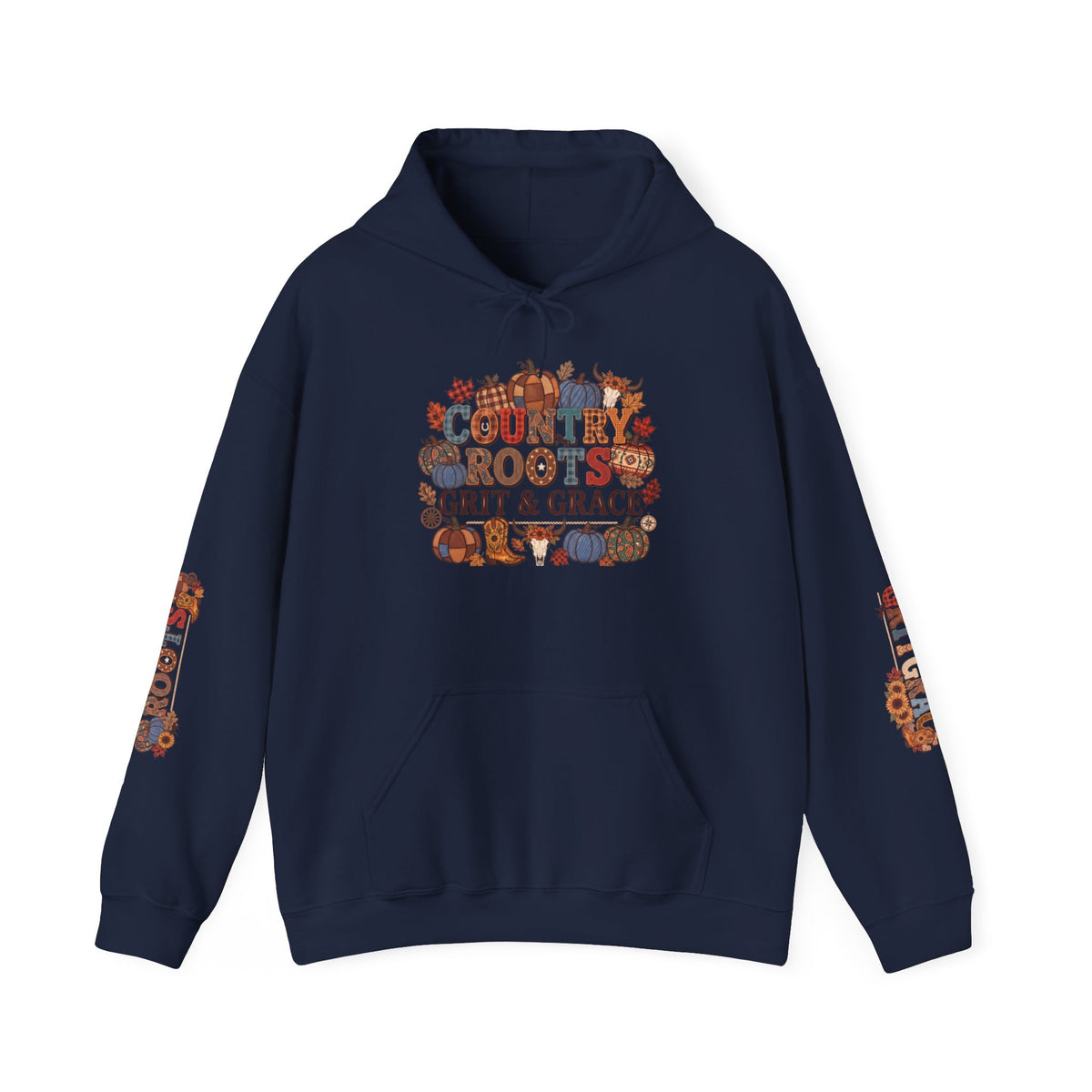 Country Roots Hoodie — "Grit & Grace" Floral Western Sweatshirt