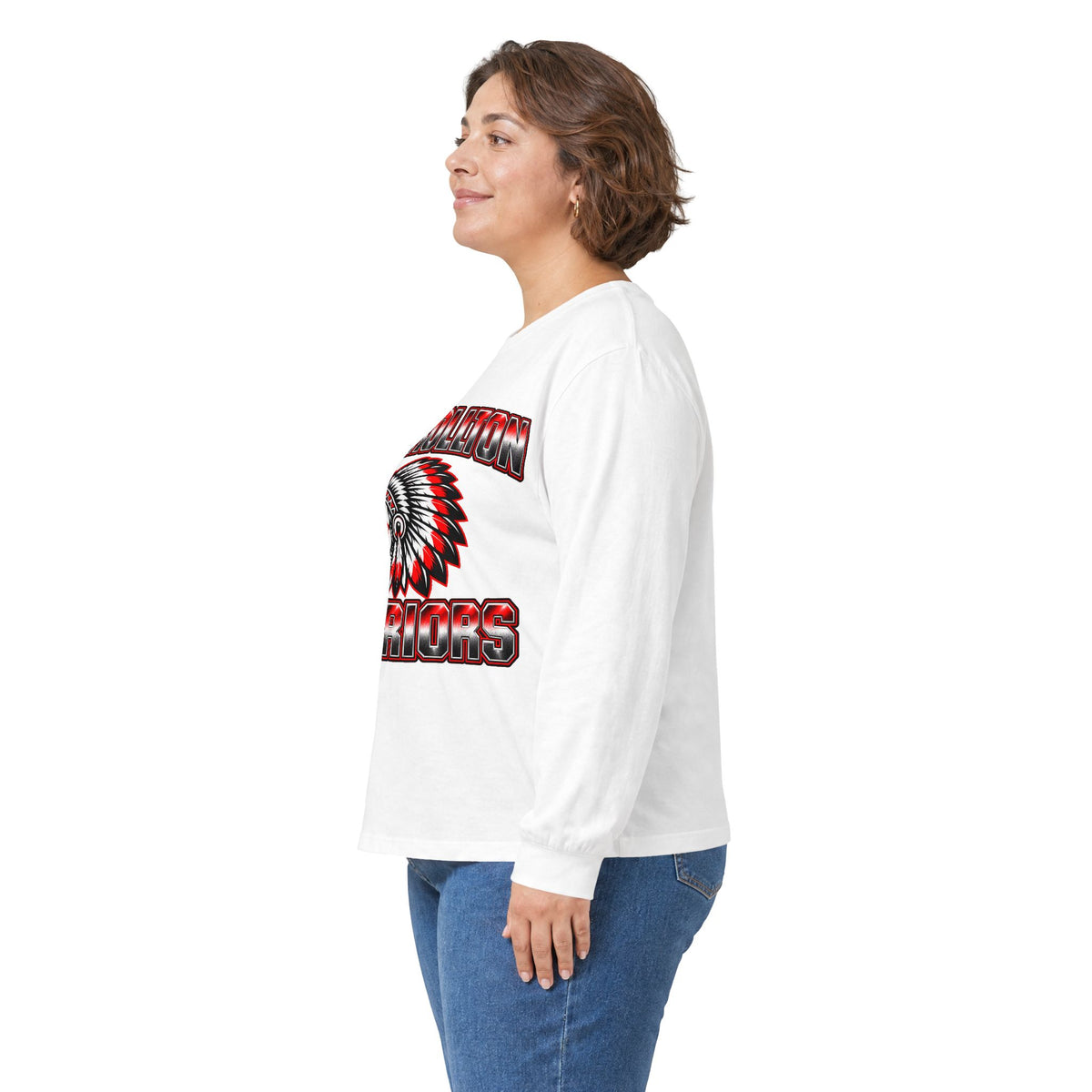 Women's Long Sleeve Tee — Carrollton Warriors Tribal Mascot School Spirit Shirt