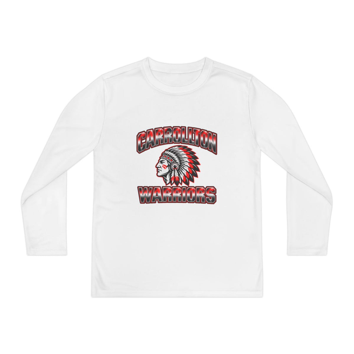 Youth Long Sleeve Tee - Carrollton Warriors Logo