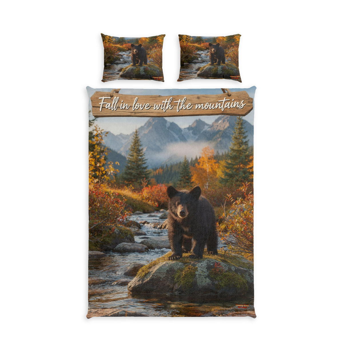 Bear Mountain Cotton Bed Set - "Fall in love with the mountains" Scenic Bedding