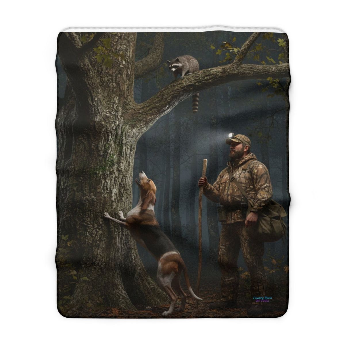Hunter and Hound Sherpa Blanket — Camouflage Outdoorsman Throw