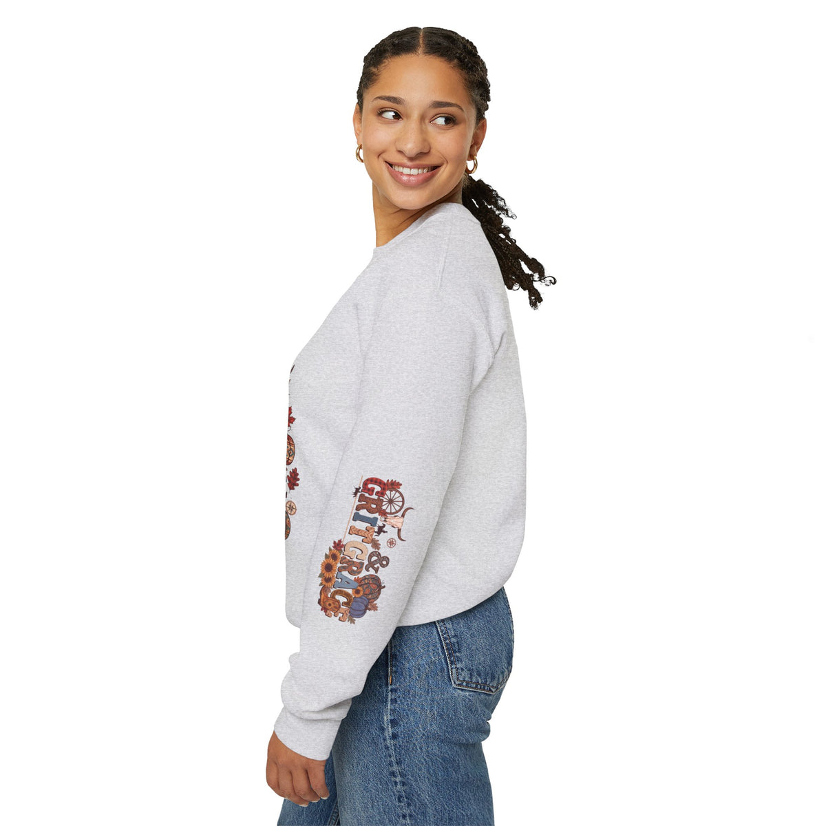 Country Roots Crewneck Sweatshirt — "Grit & Grace" Rustic Pumpkin Fall Design