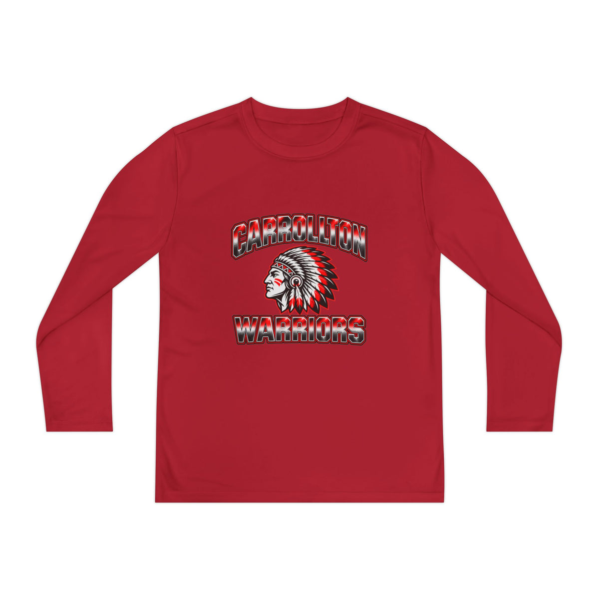 Youth Long Sleeve Tee - Carrollton Warriors Logo