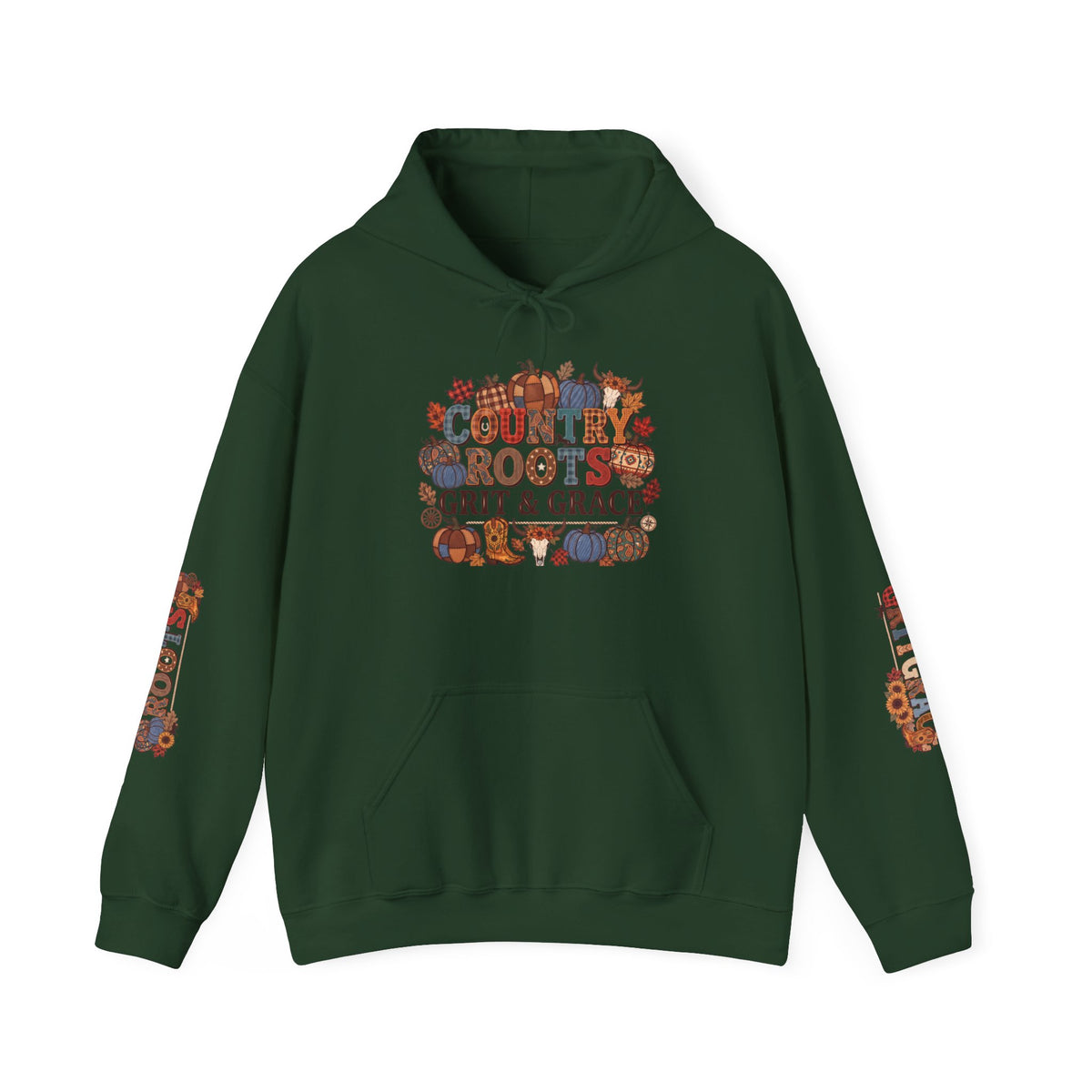 Country Roots Hoodie — "Grit & Grace" Floral Western Sweatshirt
