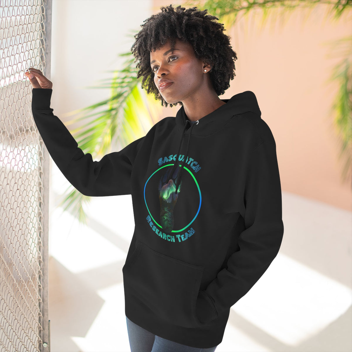 Sasquatch Research Team Hoodie — Cryptid Paw Logo Fleece Pullover
