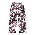Carrollton Warriors Tribal Feather Women's Pajama Pants — Red & Black All-Over Print