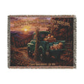 Vintage Truck Woven Blanket – Rustic Sunset Farmhouse Throw