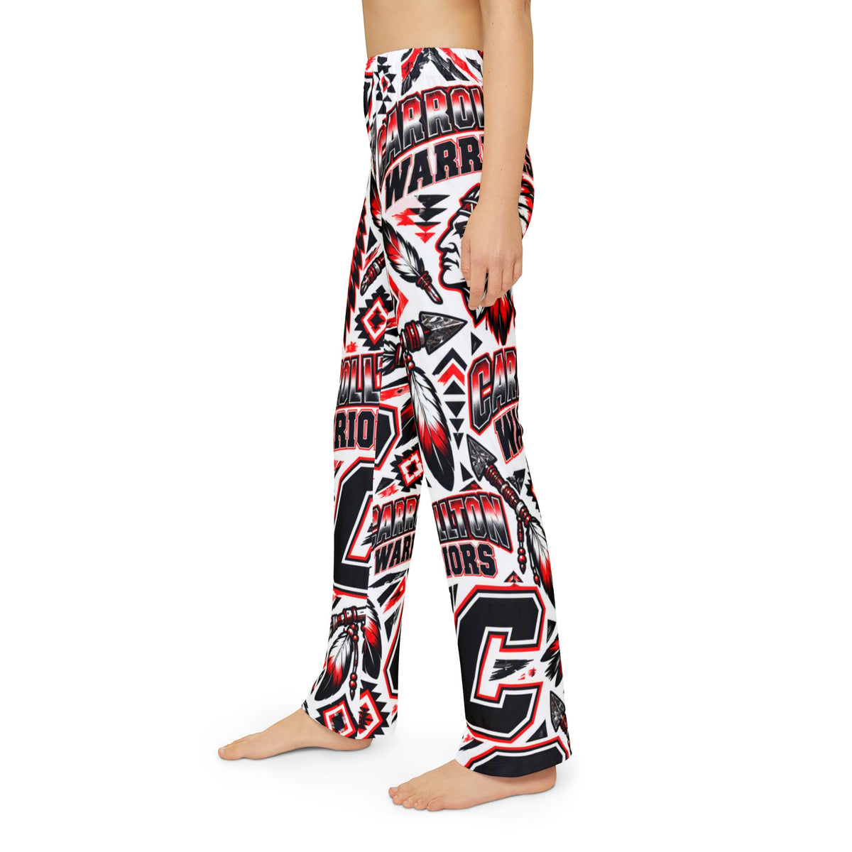 Kids Lounge Pants — Carrollton Warriors All-Over Print Cozy Pajama Pants