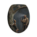 Cabin Hunter Bath Mat Set — Rustic Camouflage Hunting Scene 3-Piece Bathroom Rug