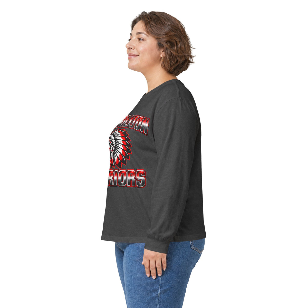Women's Long Sleeve Tee — Carrollton Warriors Tribal Mascot School Spirit Shirt