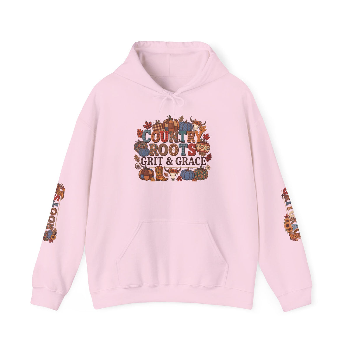 Country Roots Hoodie — "Grit & Grace" Floral Western Sweatshirt