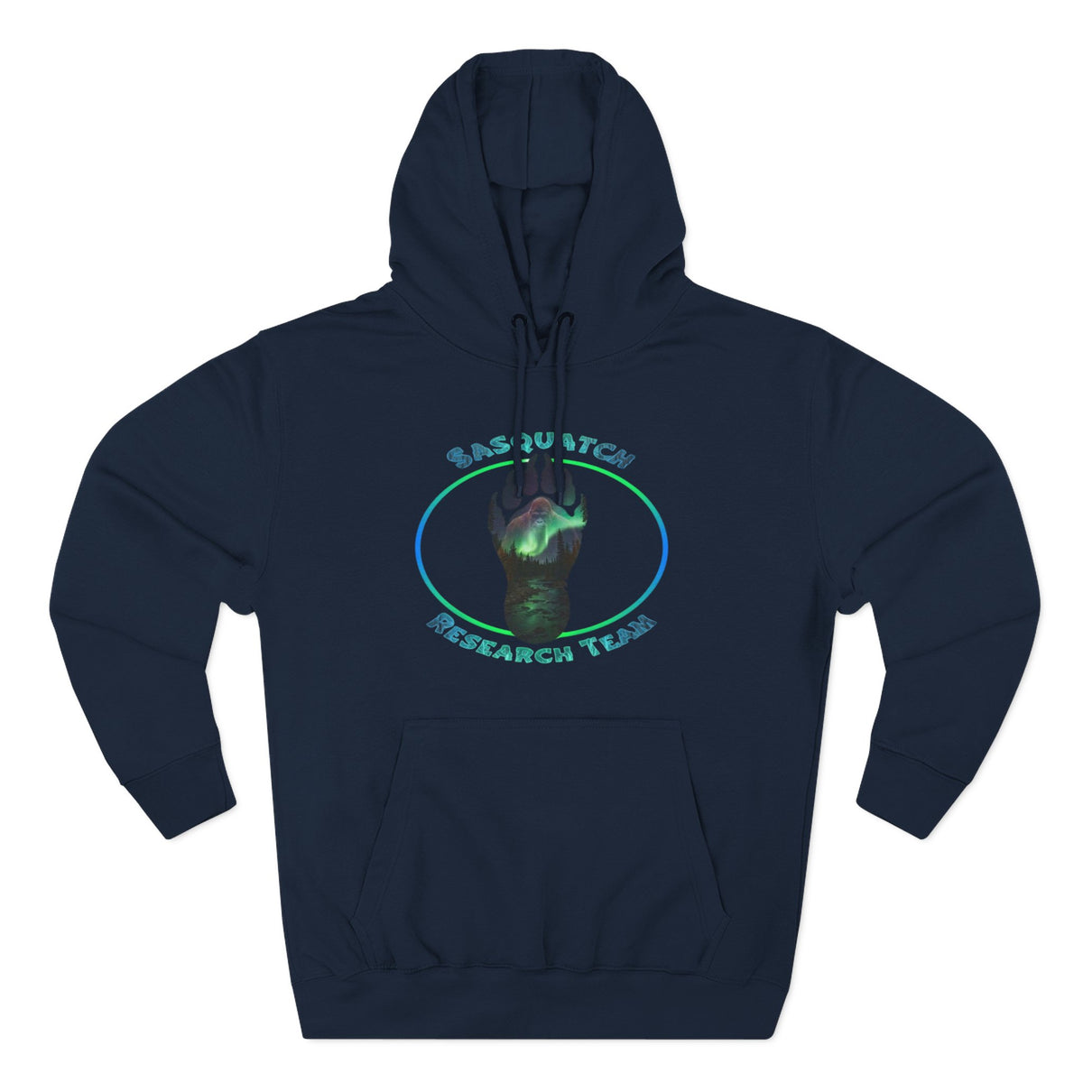 Sasquatch Research Team Hoodie — Cryptid Paw Logo Fleece Pullover
