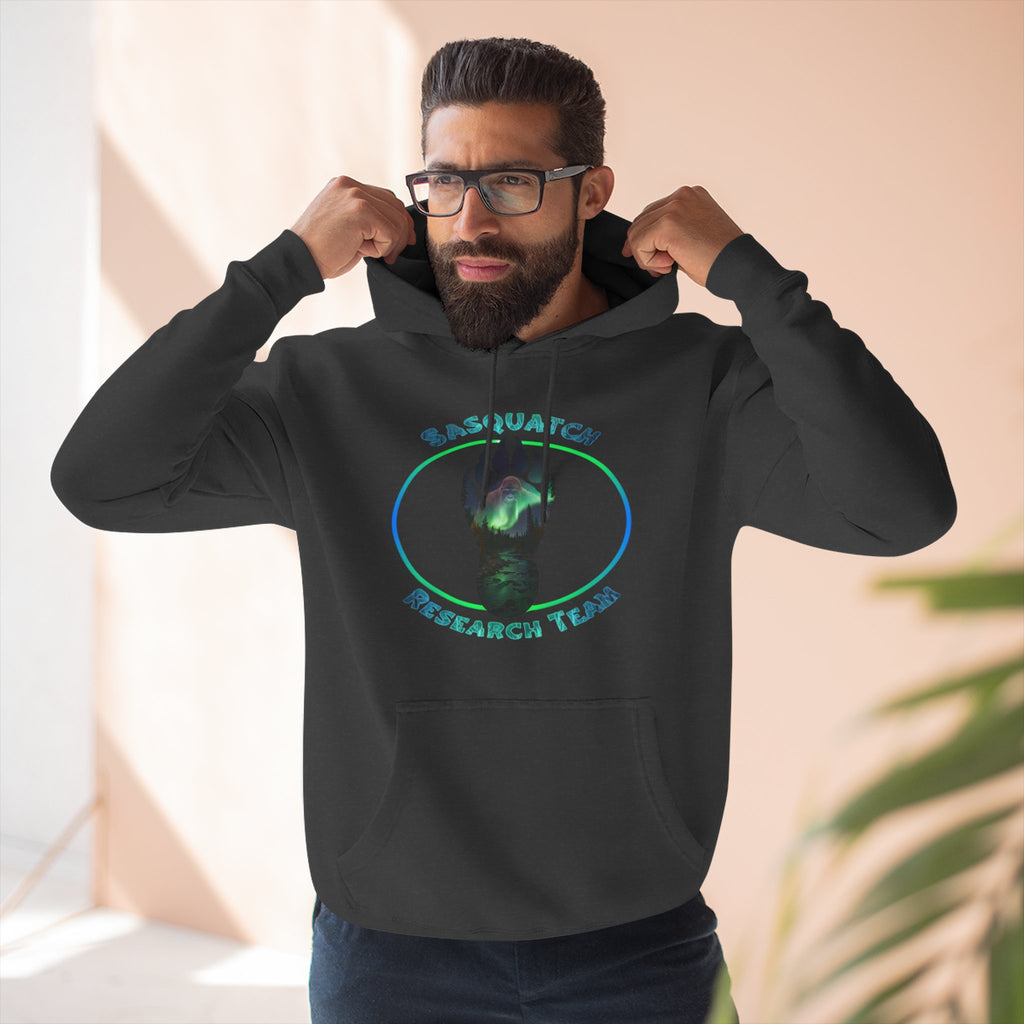 Sasquatch Research Team Hoodie — Cryptid Paw Logo Fleece Pullover