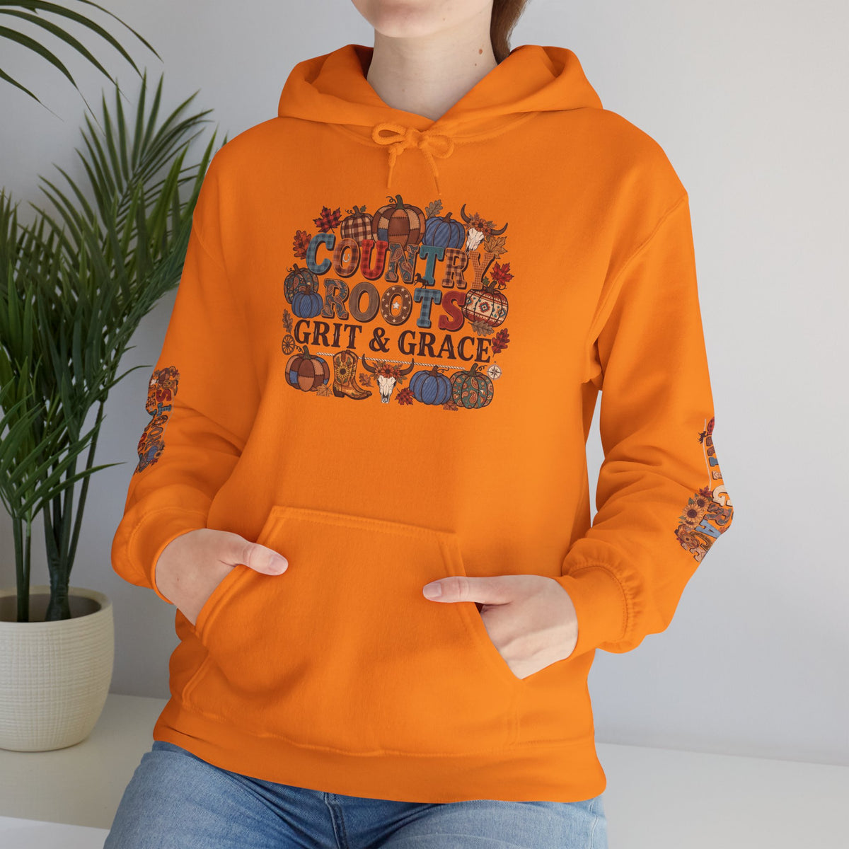 Country Roots Hoodie — "Grit & Grace" Floral Western Sweatshirt