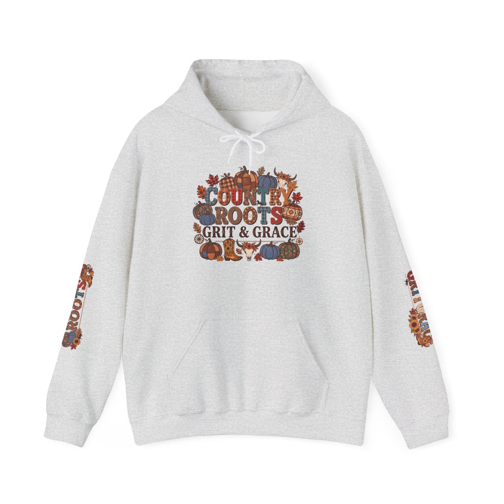 Country Roots Hoodie — "Grit & Grace" Floral Western Sweatshirt