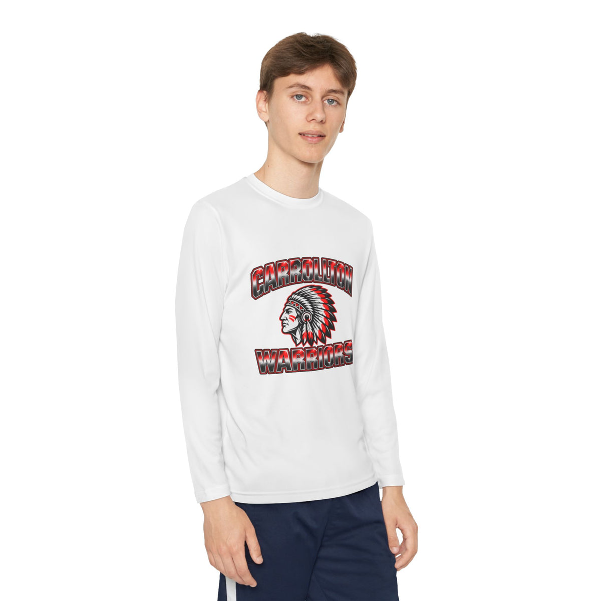 Youth Long Sleeve Tee - Carrollton Warriors Logo